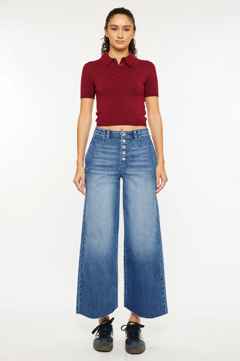 Aliana High Rise Crop Wide Leg Jeans