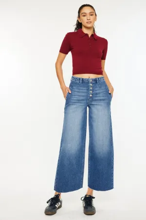 Aliana High Rise Crop Wide Leg Jeans