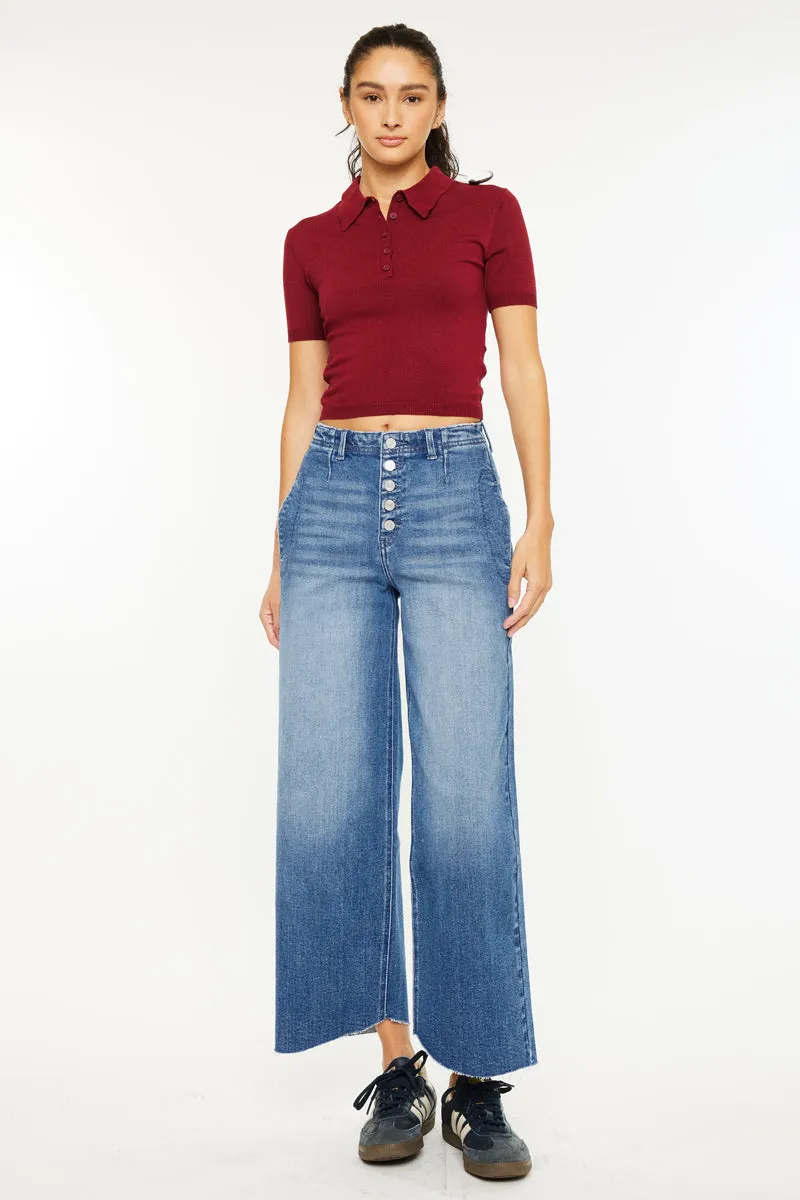 Aliana High Rise Crop Wide Leg Jeans