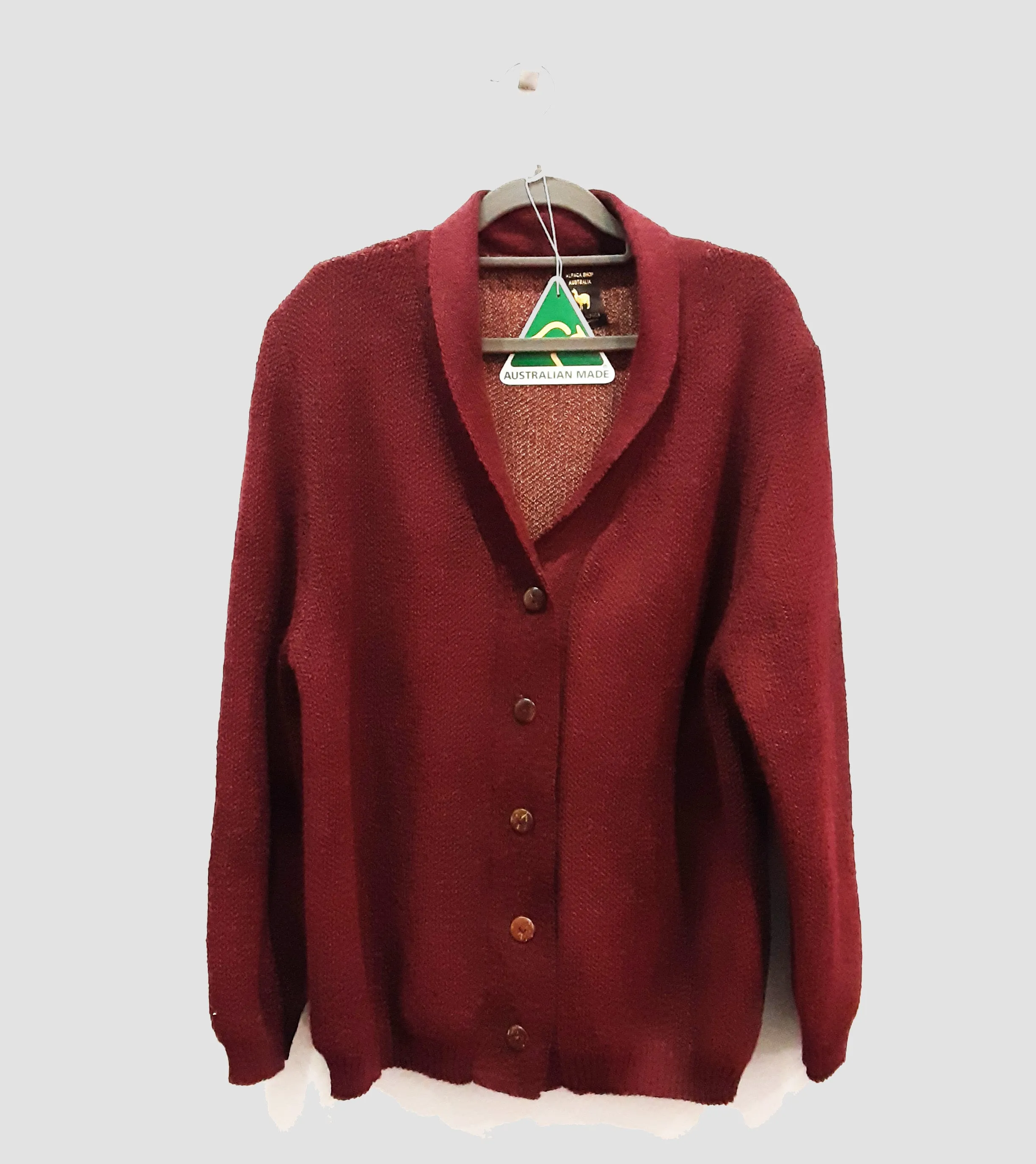 Alpaca Cardigan Lady Cherry Color