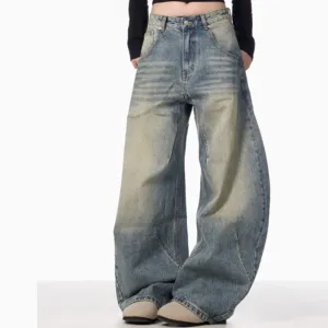 American Retro Loose Wide-leg Jeans For Women