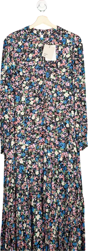 And/Or Black Floral Abigail Floral maxi Dress UK 14