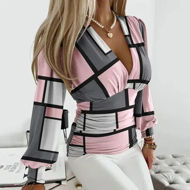 Anisa® | Chic Long-Sleeved Shirt V-Neck