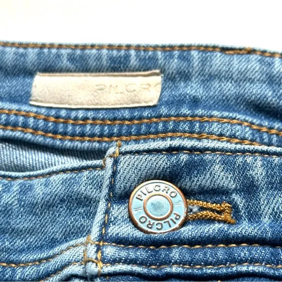 Anthropologie Slim Boyfriend Crop Embroidered Denim Boho 70s Western Jeans sz 27