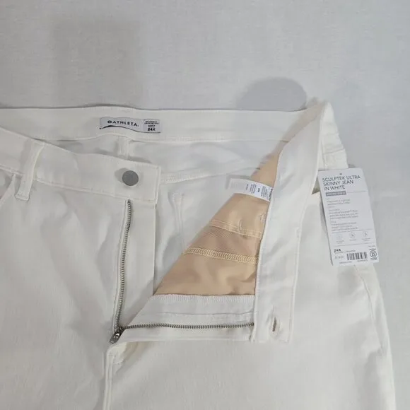 ATHLETA Performance Movement White Ultra Skinny Hi-Rise Jean Size 24X NEW! $118!