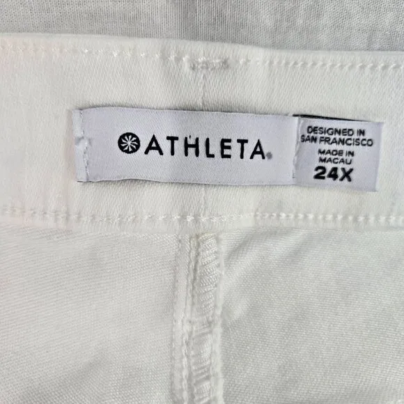 ATHLETA Performance Movement White Ultra Skinny Hi-Rise Jean Size 24X NEW! $118!