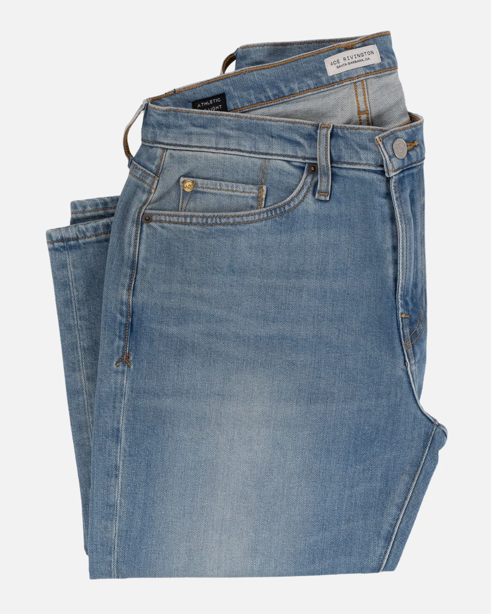 Athletic Straight Denim Jeans - Light Vintage