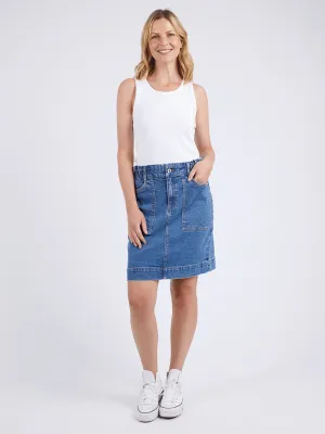 Atlas Denim Skirt - DARK DENIM