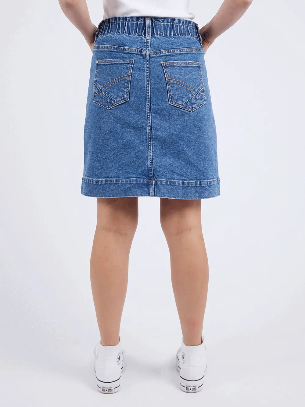 Atlas Denim Skirt - DARK DENIM