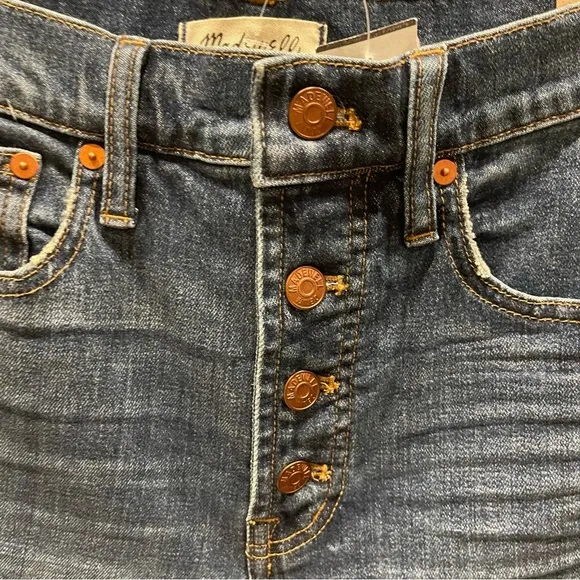 AU: Madewell The Perfect Vintage Crop Jeans Button Front High Rise Women's Sz 26