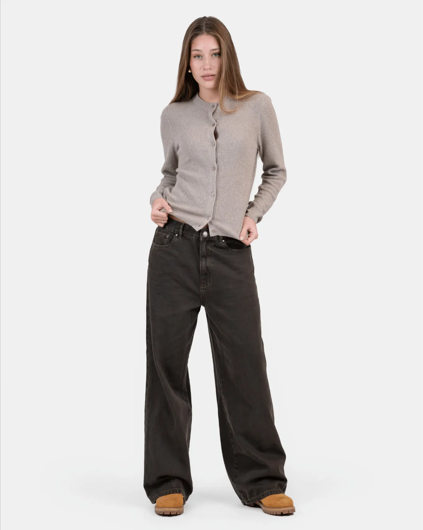 Baggy Denim Jeans Brown