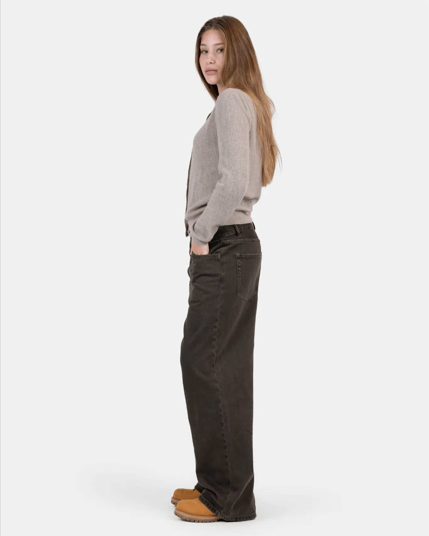Baggy Denim Jeans Brown