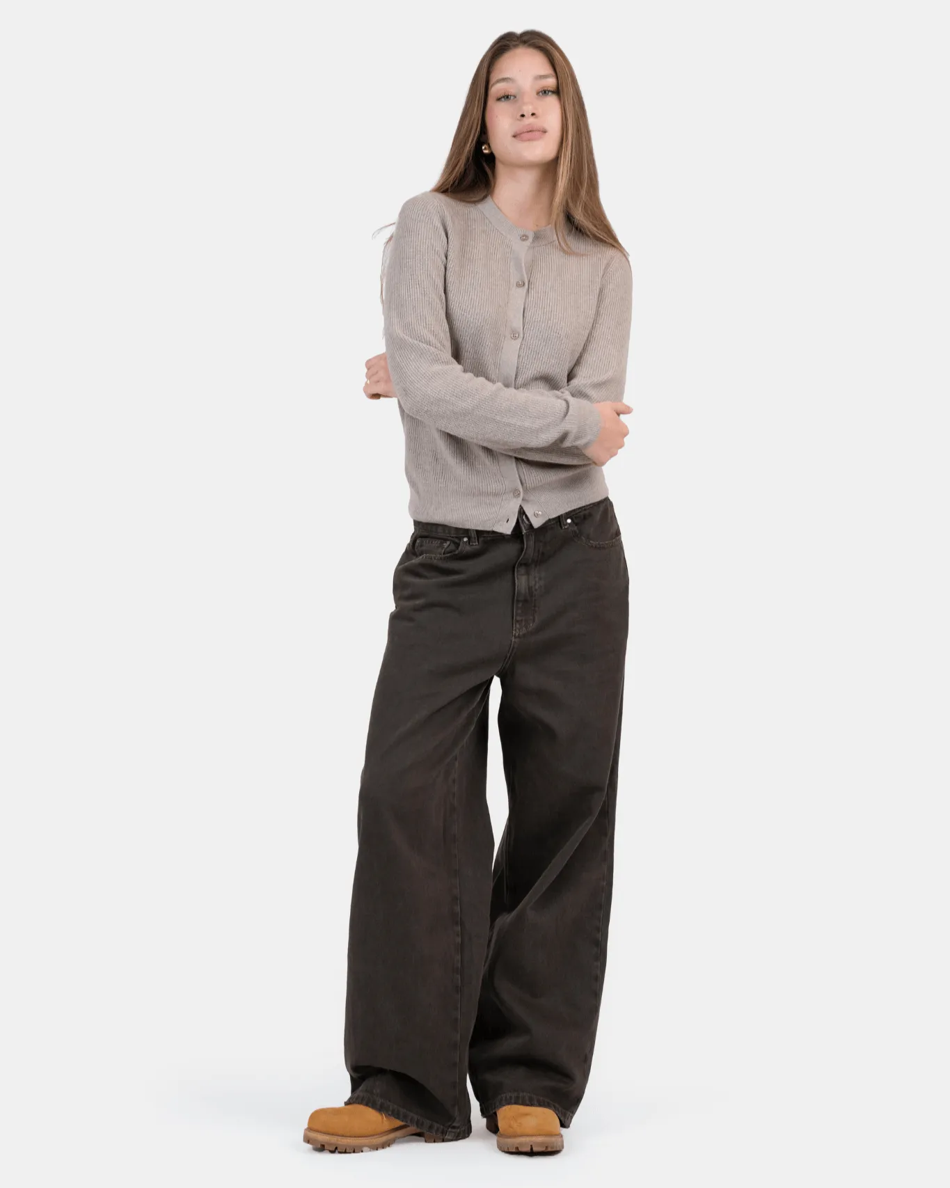 Baggy Denim Jeans Brown