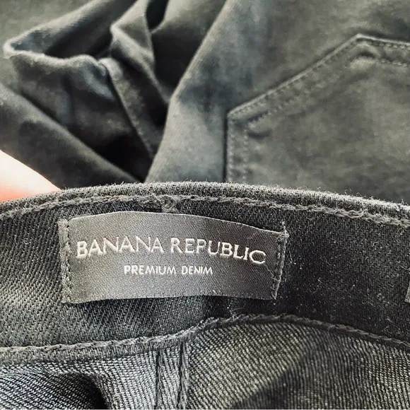 Banana Republic NWT Black High Rise Wide Leg Denim Classic Jeans Size 25