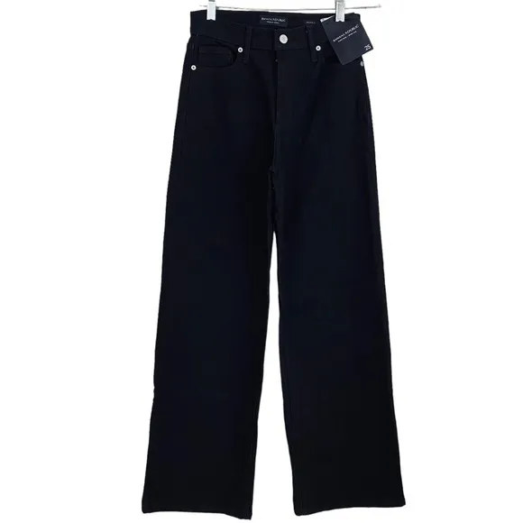 Banana Republic NWT Black High Rise Wide Leg Denim Classic Jeans Size 25