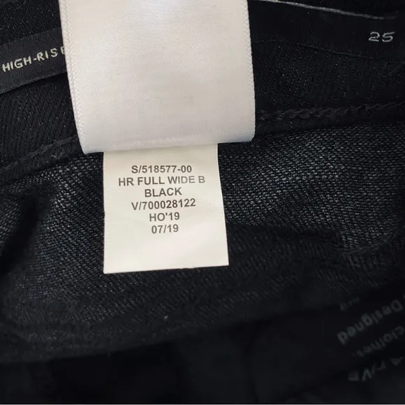 Banana Republic NWT Black High Rise Wide Leg Denim Classic Jeans Size 25
