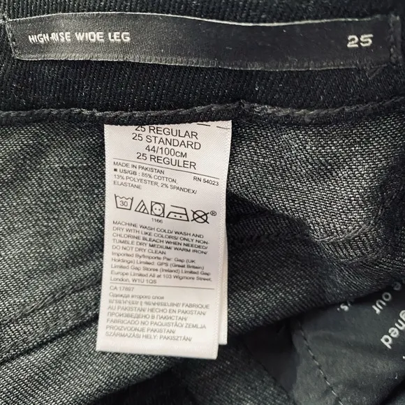 Banana Republic NWT Black High Rise Wide Leg Denim Classic Jeans Size 25