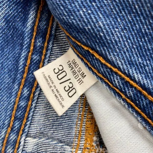 BDG Urban Outfitters Dad Slim Tapered Fit Jeans Size 30/30