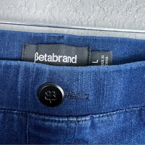 Betabrand Boot-Cut 4-Pocket Betabrand Yoga Denim, Dark Indigo L - Stretchy