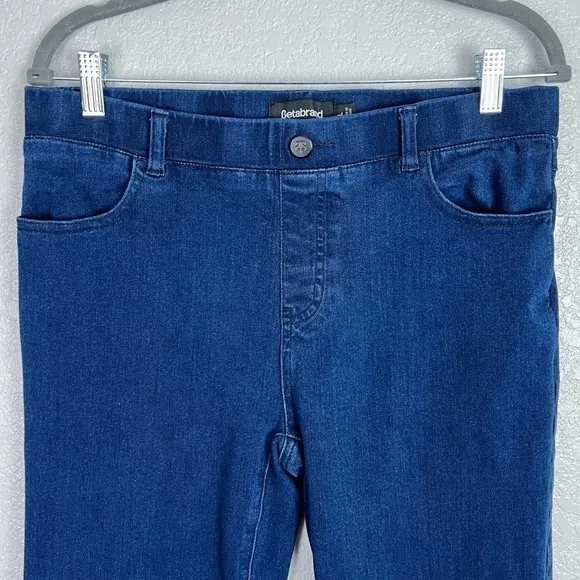Betabrand Boot-Cut 4-Pocket Betabrand Yoga Denim, Dark Indigo L - Stretchy