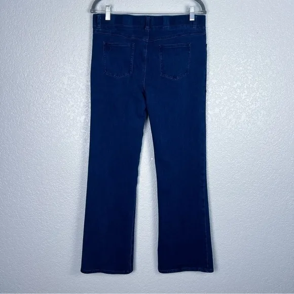 Betabrand Boot-Cut 4-Pocket Betabrand Yoga Denim, Dark Indigo L - Stretchy