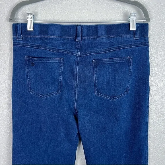 Betabrand Boot-Cut 4-Pocket Betabrand Yoga Denim, Dark Indigo L - Stretchy