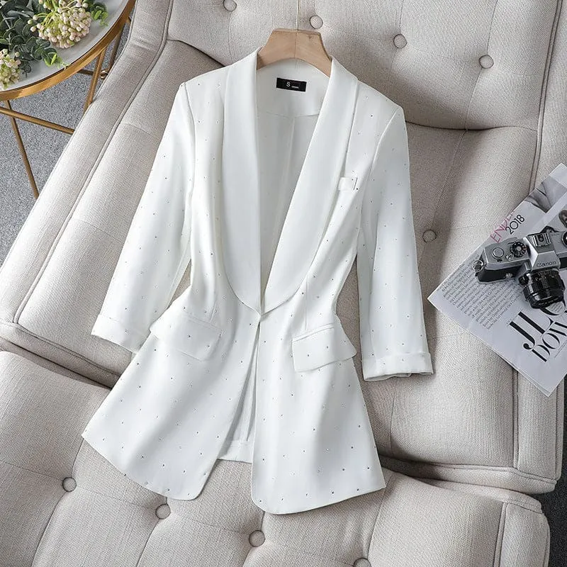 Blazer chic femme perle