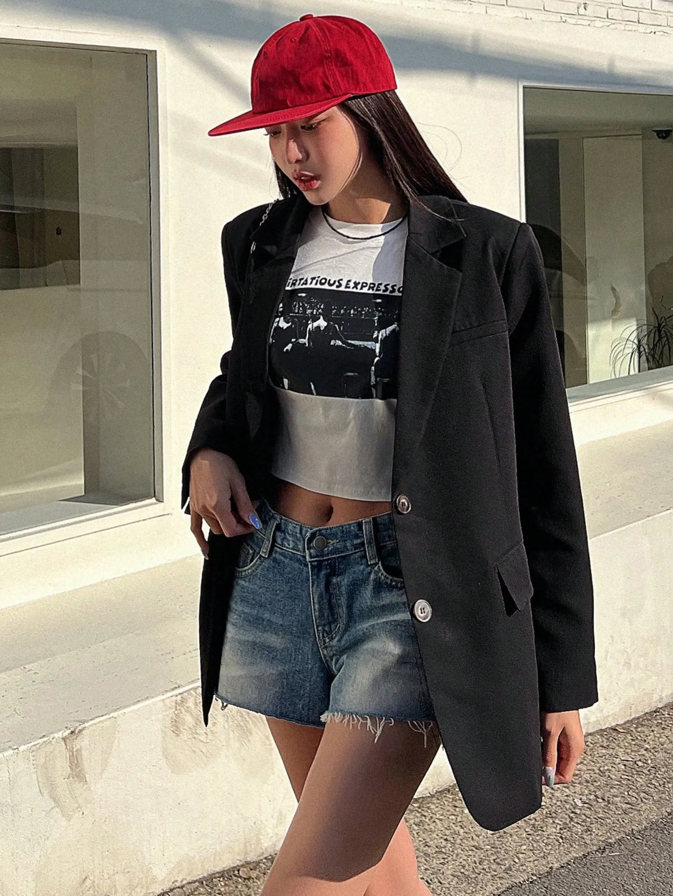 Blazer DAZY Con Solapa y Detalles en Cherry Vibes