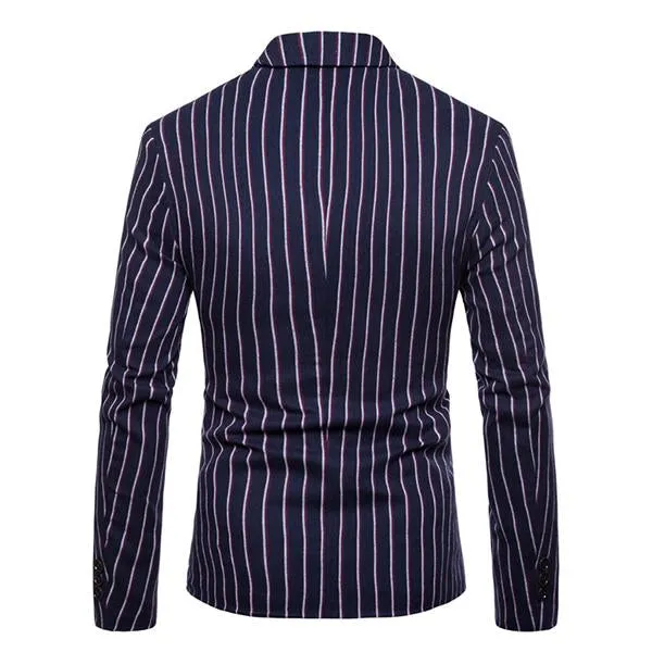 Blazer vintage rayé à revers