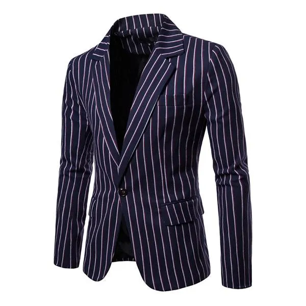 Blazer vintage rayé à revers