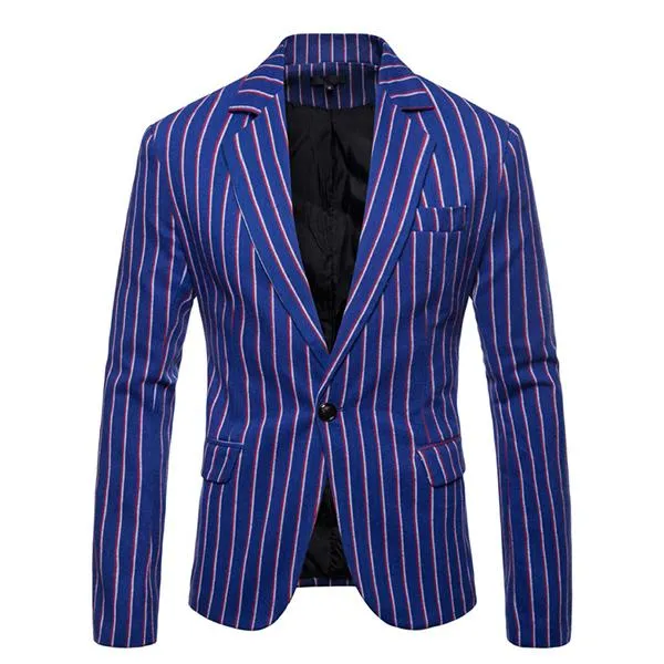 Blazer vintage rayé à revers
