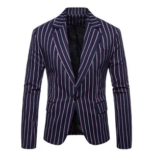 Blazer vintage rayé à revers