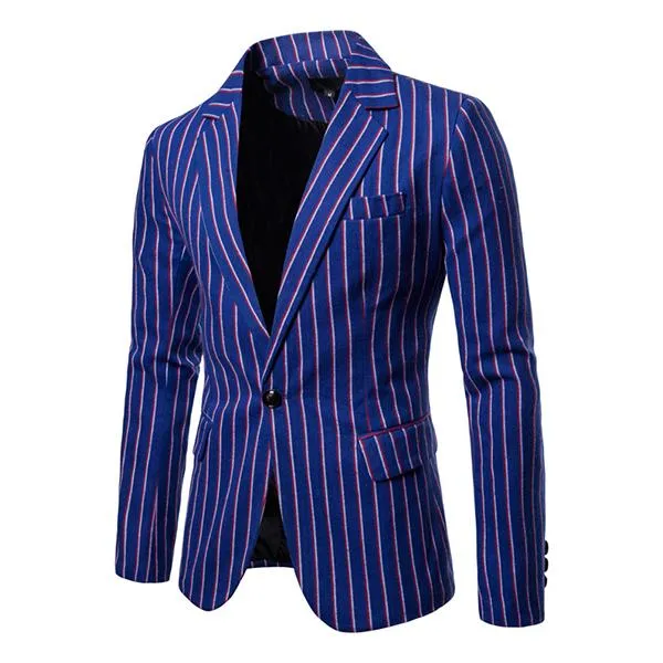 Blazer vintage rayé à revers