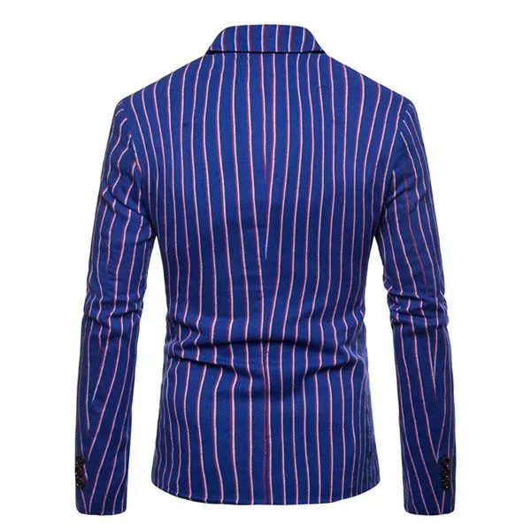 Blazer vintage rayé à revers