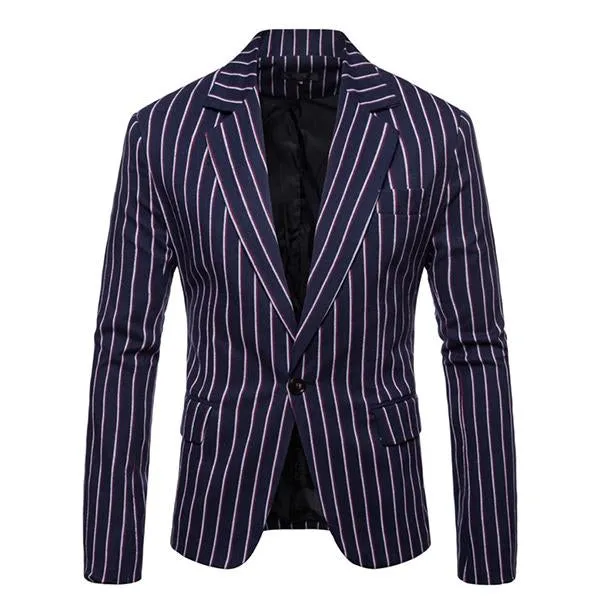Blazer vintage rayé à revers