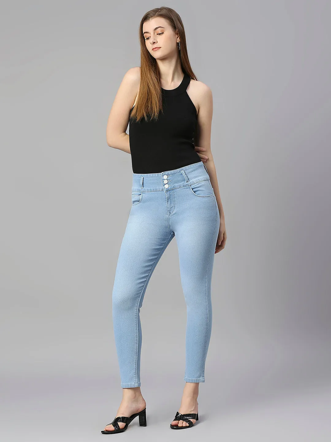Blue Skinny Fit Jeans with Insert Pockets