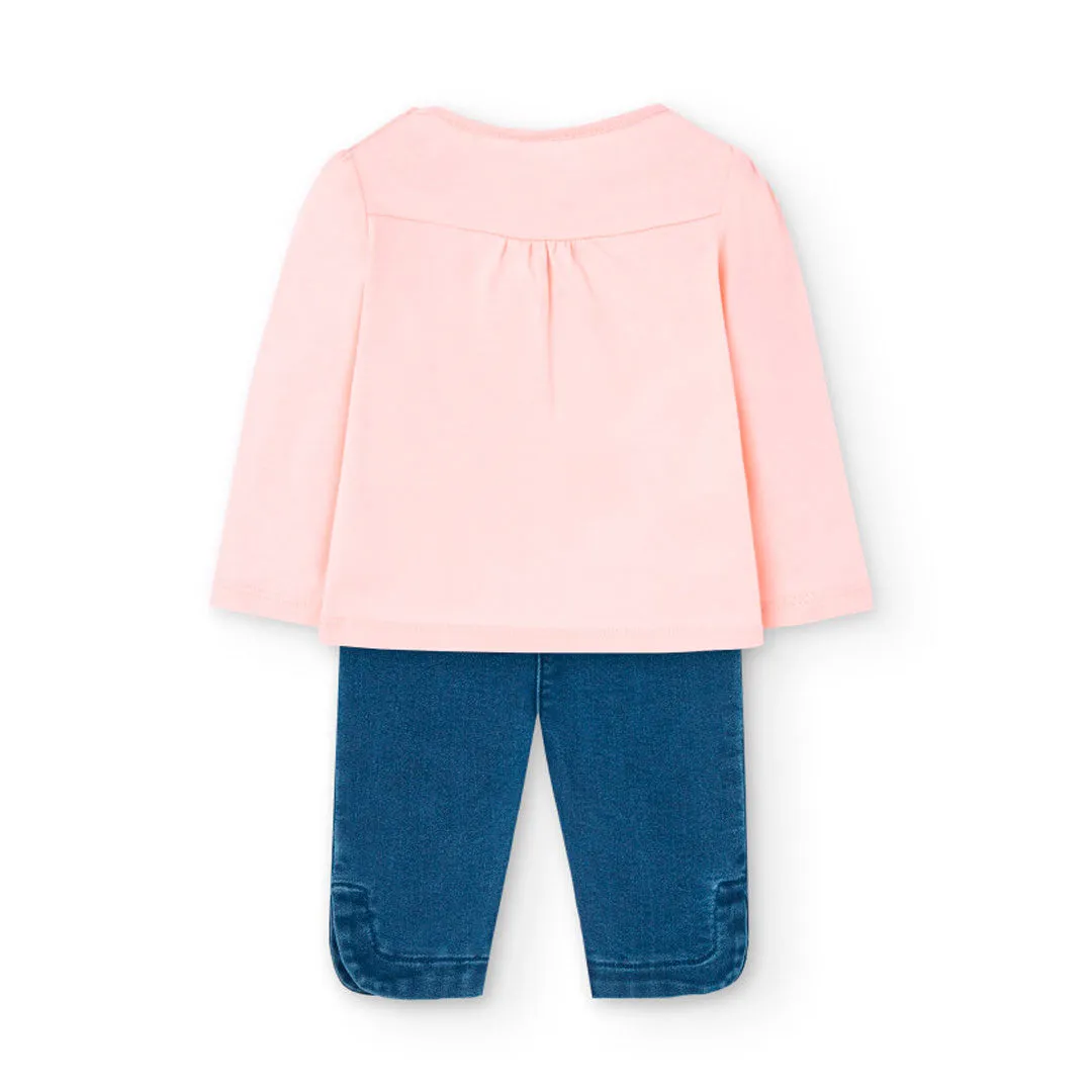 Boboli Print Top & Jeans Set