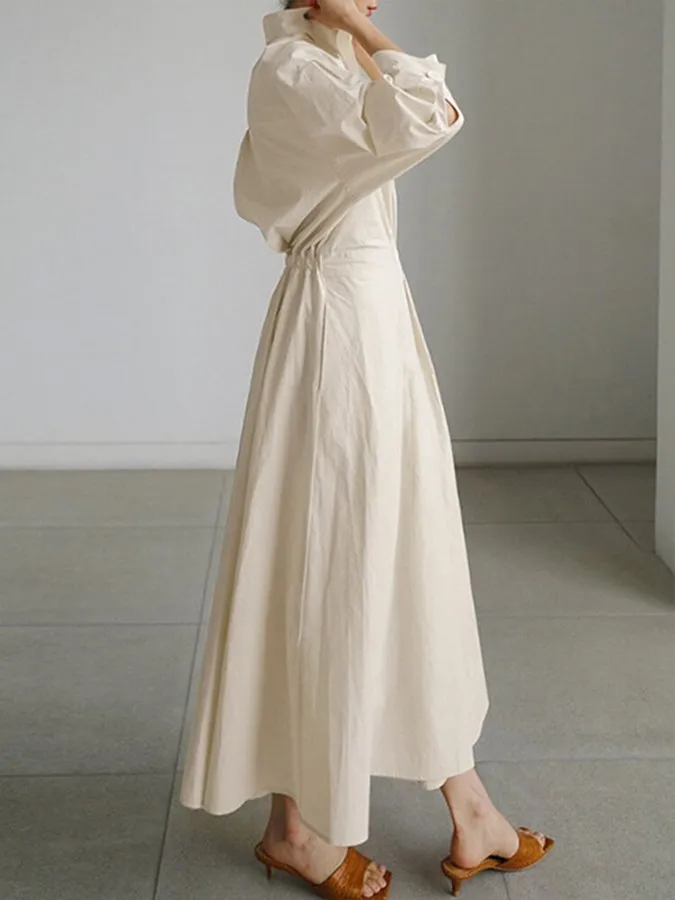 Brynn - Chic Polo Collar A-Line Swing Dress