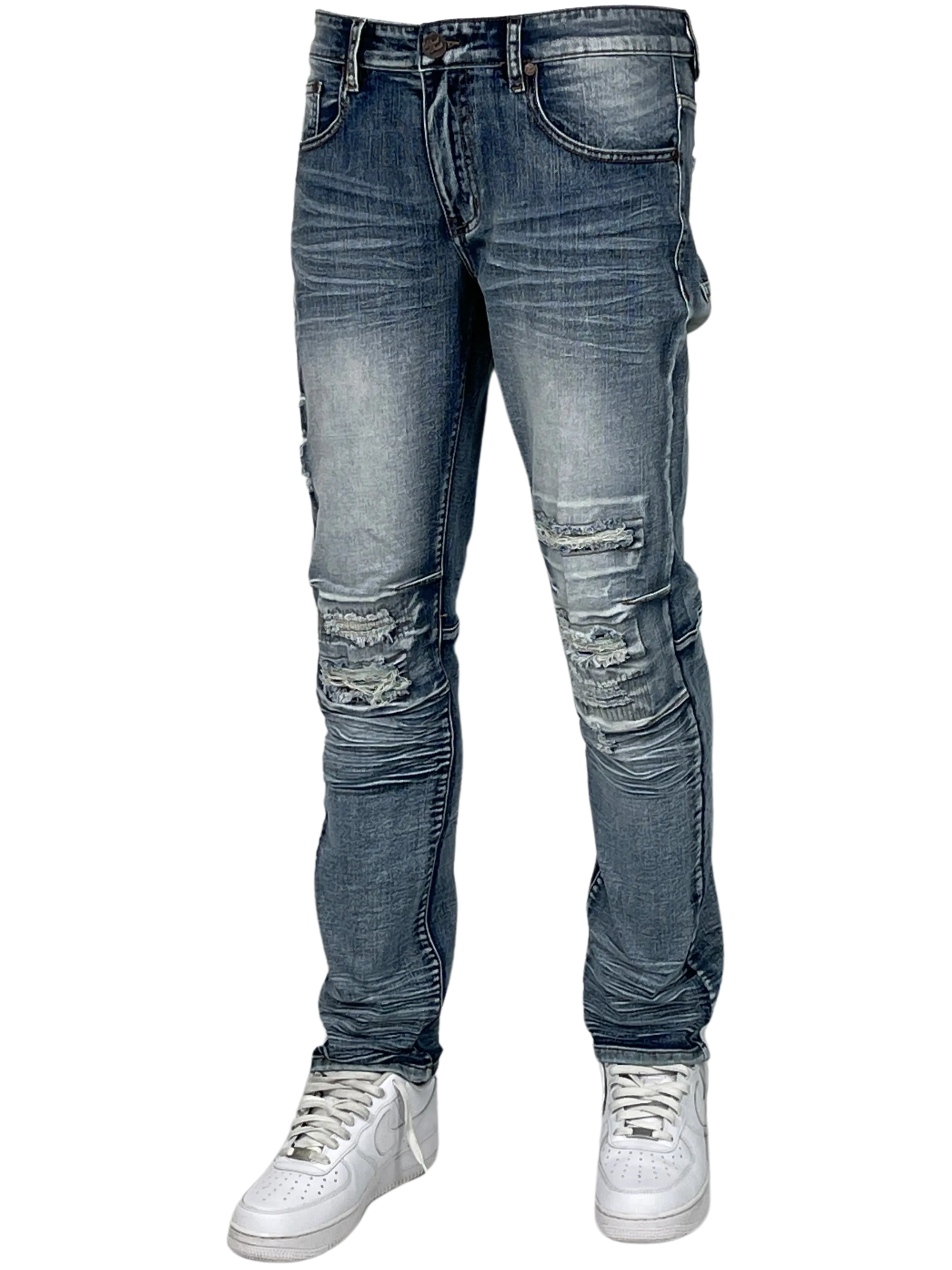 BT-BTP24950X-B&T Distressed Slim Fit Jeans