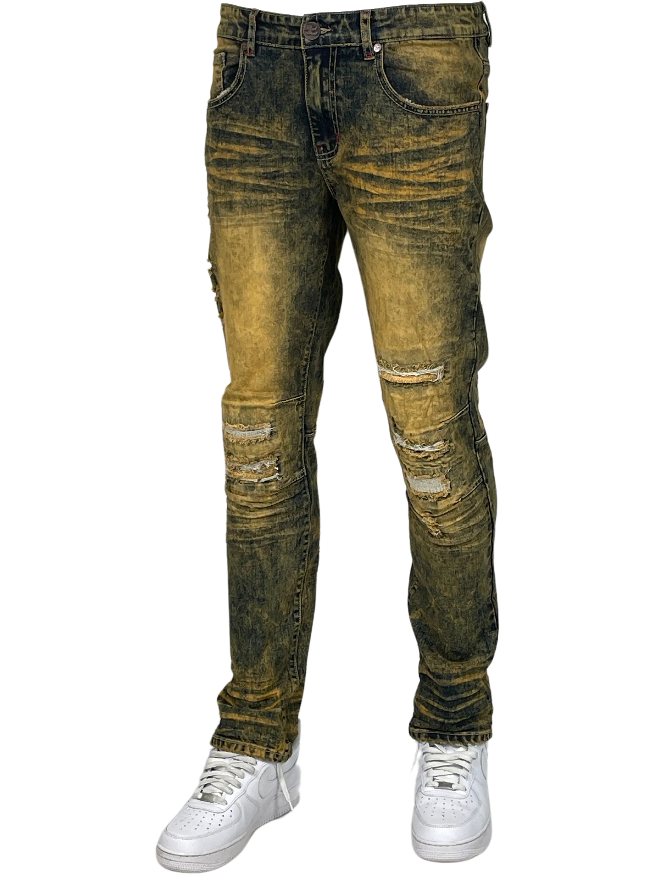 BT-BTP24950X-B&T Distressed Slim Fit Jeans