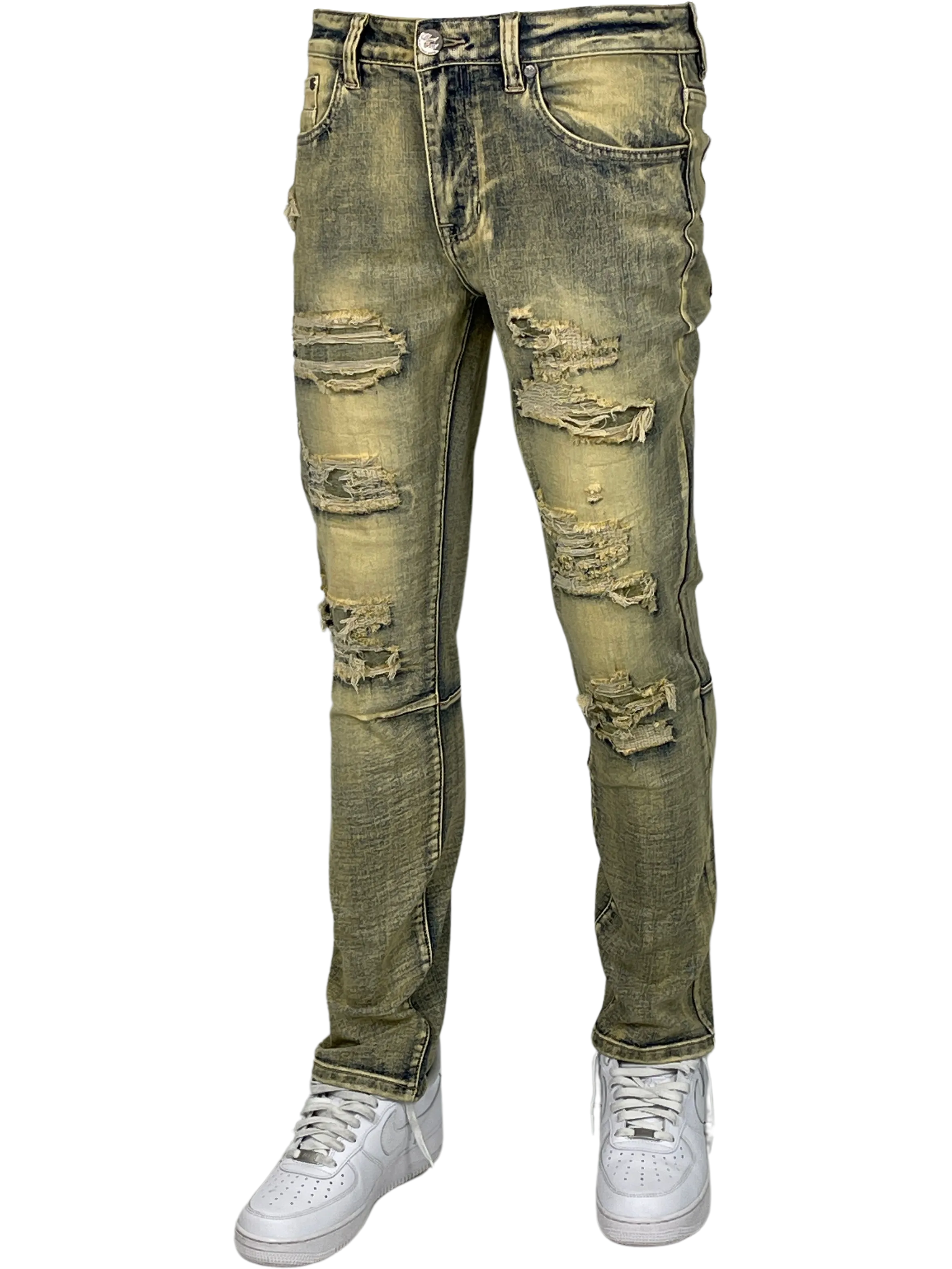 BT-BTP24950X-B&T Distressed Slim Fit Jeans
