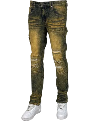 BT-BTP24950X-B&T Distressed Slim Fit Jeans