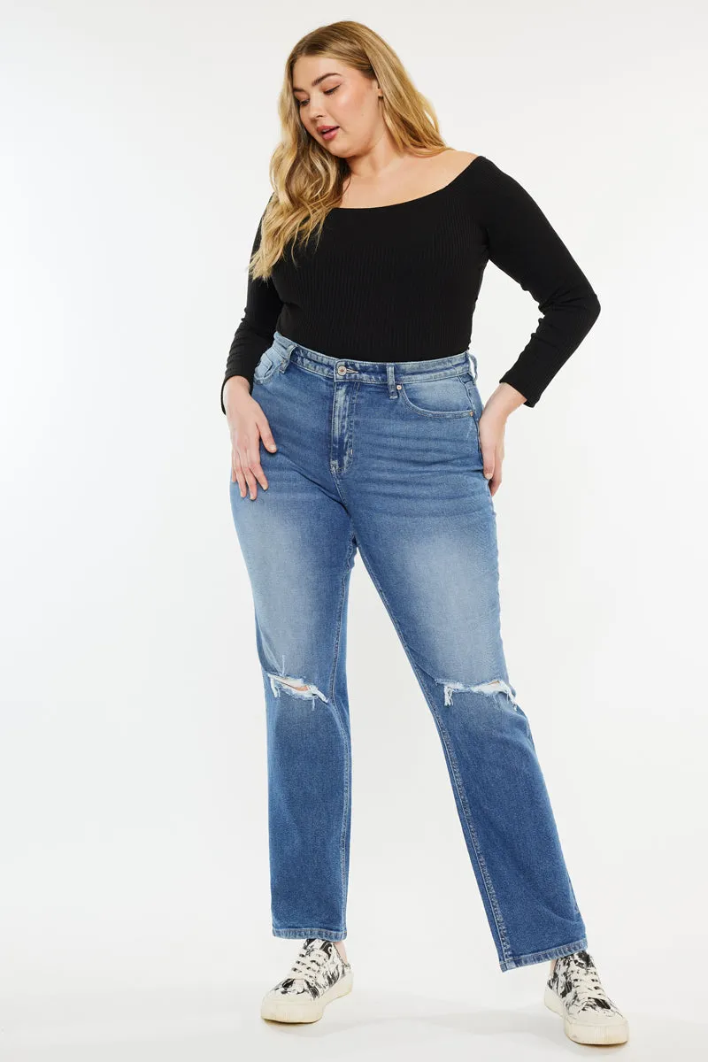 Buni High Rise Slim Straight Leg Jeans (Plus Size)