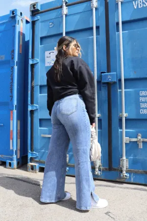 by my side wide leg jeans