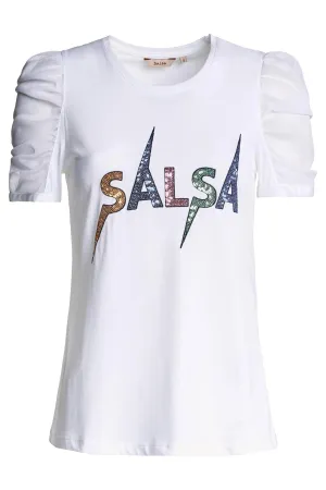 Camiseta Logo Salsa con Brillos