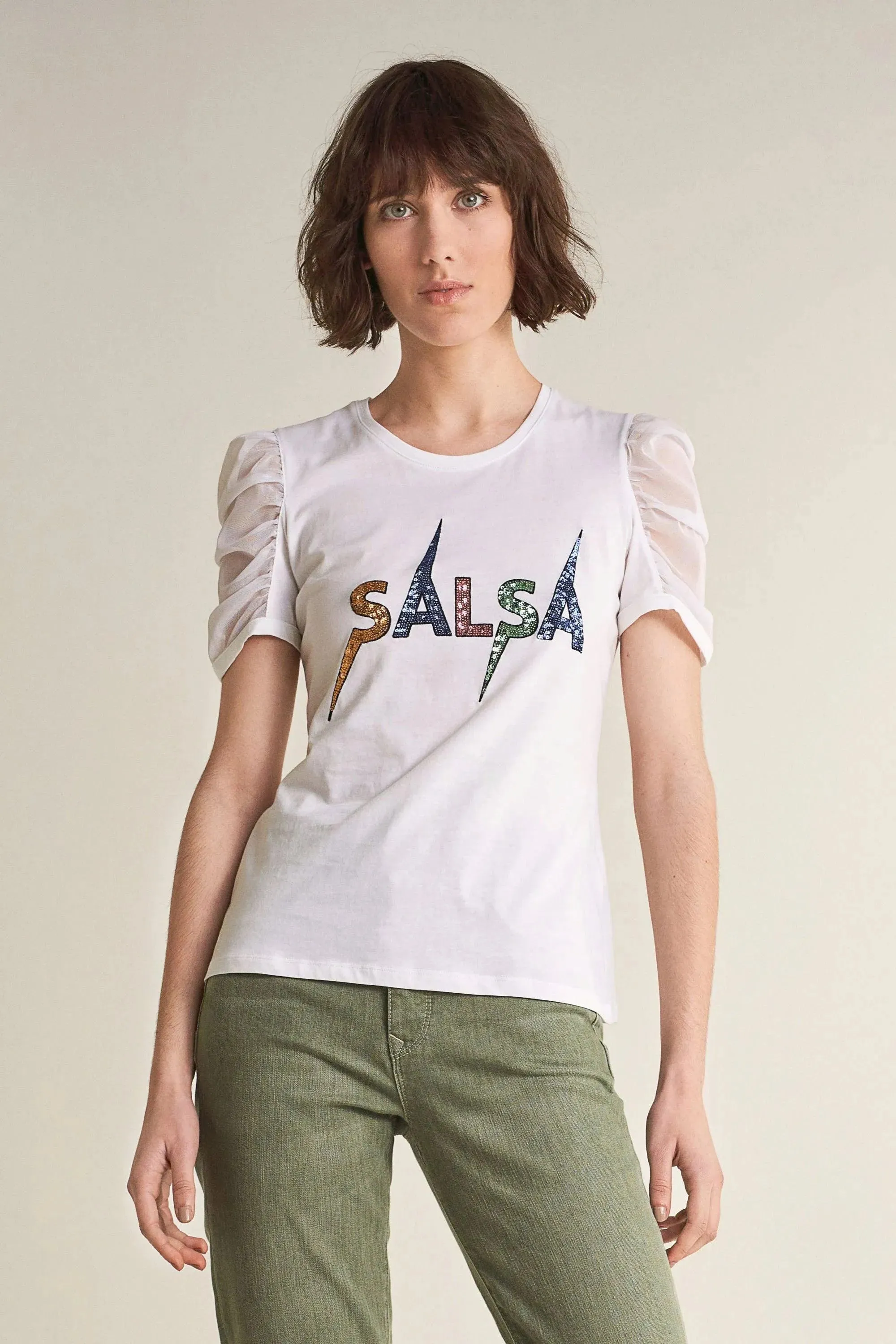 Camiseta Logo Salsa con Brillos