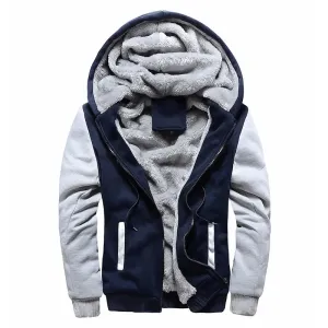 Camouflage Thicken Winter Jacket for Men - Fleece Lined Long Sleeve Coat with Hood, Streetwear Men's Coat