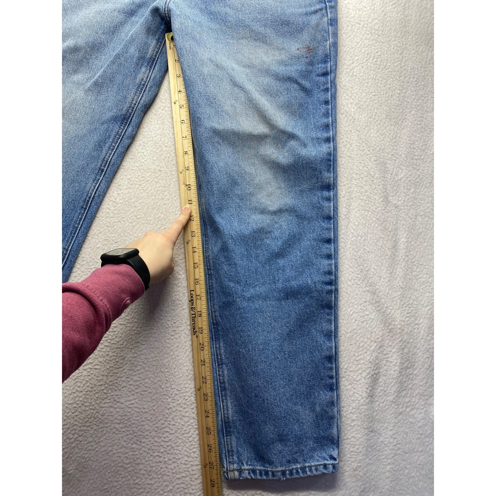 Carhartt Mens  Blue Denim Jeans With Paint Stains Relaxed Fit 28" Inseam #7207