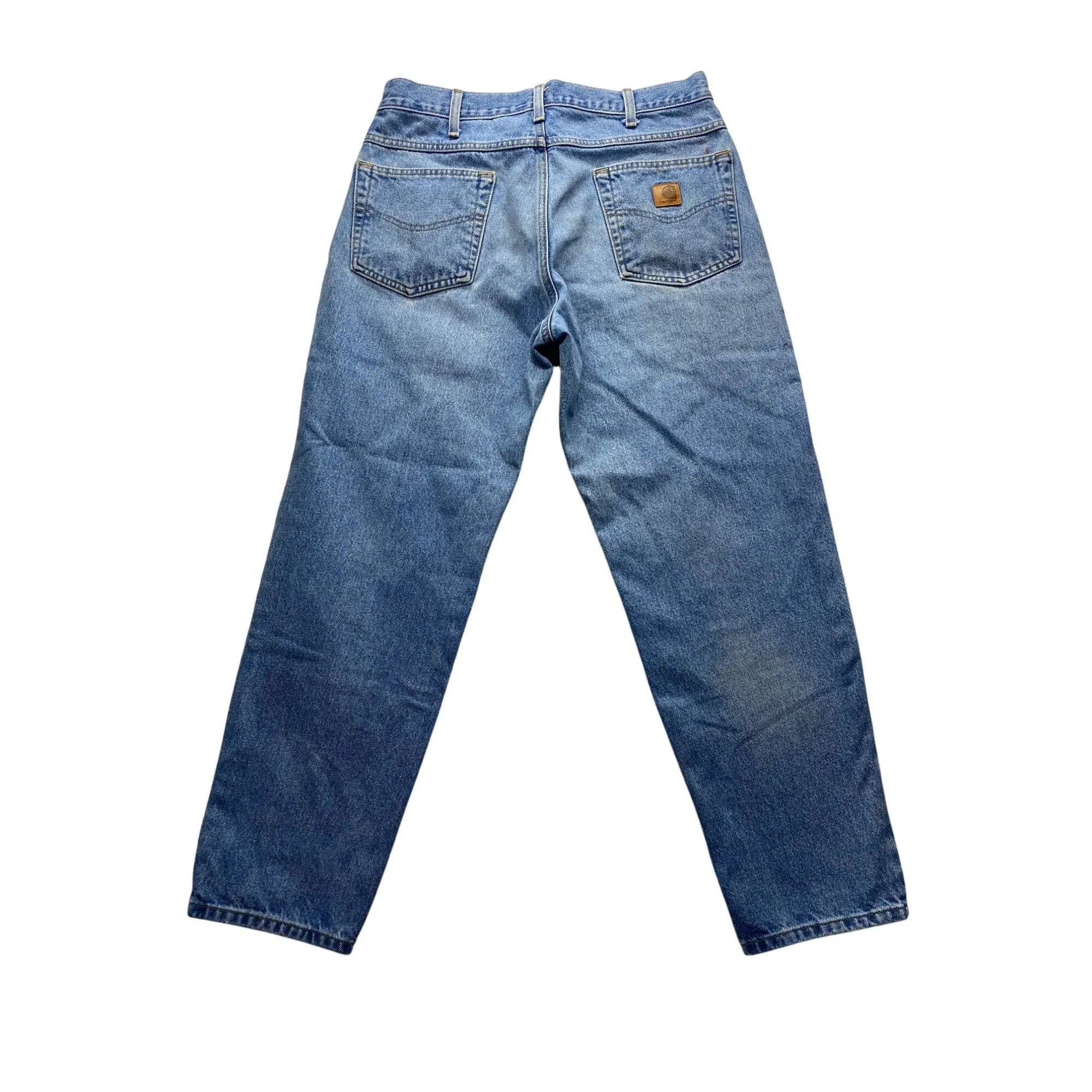 Carhartt Mens  Blue Denim Jeans With Paint Stains Relaxed Fit 28" Inseam #7207