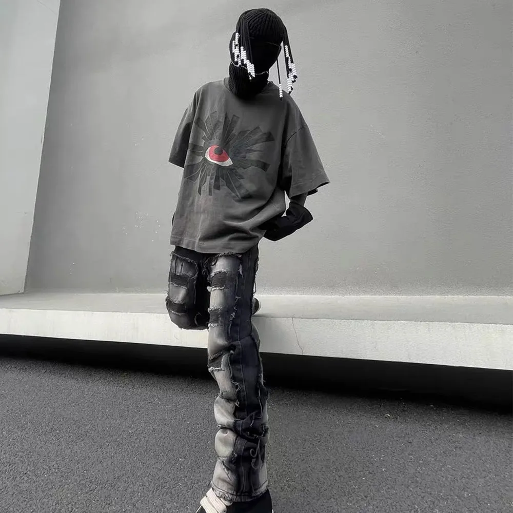 CE | American High Street Gradient Hole Jeans